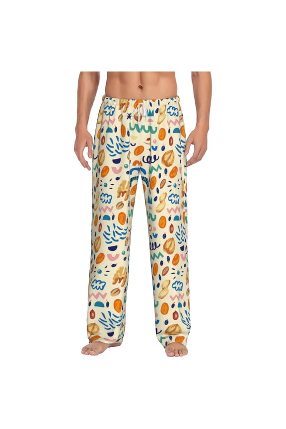 Peanuts 8 Print Mens Pajama Pants Sleep & Lounge Pants, PJ Bottoms With elastic waistb and Pockets