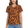 thumbnail image 1 of Vsdgher Peanuts2 Women Shirts V Neck Short Sleeve Tops T-Shirt Basic Tees, S to 3XL3X-Large, 1 of 5