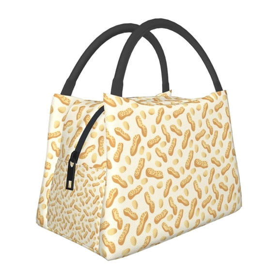 Vsdgher Peanuts3 Print Insulated Reusable Bags with Sturdy Zipper and Handles, Foldable Totes for Hot or Cold Food Bring or Delivery