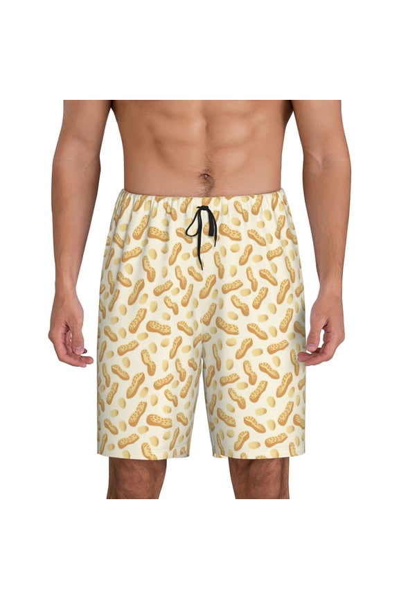 Peanuts3 Print Men's Pajama Shorts Lounge Bottoms Sleep Shorts Elastic Waist Lightweight PJ Shorts with Pockets-3X-Large