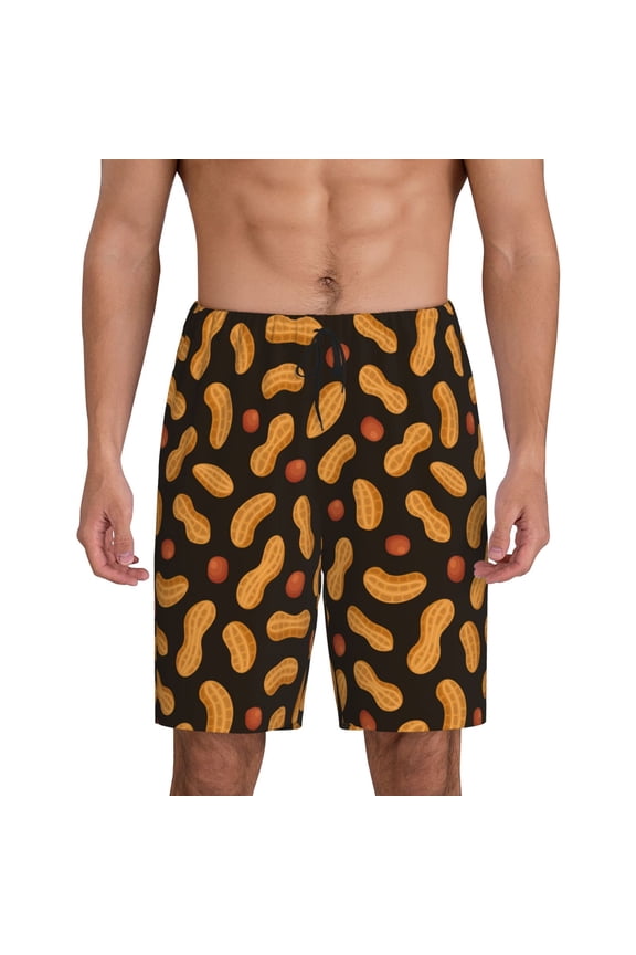 Peanuts5 Print Men's Pajama Shorts Lounge Bottoms Sleep Shorts Elastic Waist Lightweight PJ Shorts with Pockets-3X-Large