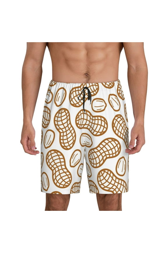 Peanuts7 Print Men's Pajama Shorts Lounge Bottoms Sleep Shorts Elastic Waist Lightweight PJ Shorts with Pockets-XX-Large