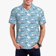 thumbnail image 1 of Vsdgher Pelican Reed And Fish Polo Shirts for Men, Men's Short Sleeve Stretch Polo Shirt, Shirts for Men-Large, 1 of 6