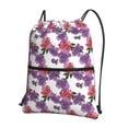 thumbnail image 1 of Vsdgher Peonies Drawstring Backpack Water Resistant String Bag Sports Sackpack Gym Sack for Men Women, 1 of 6