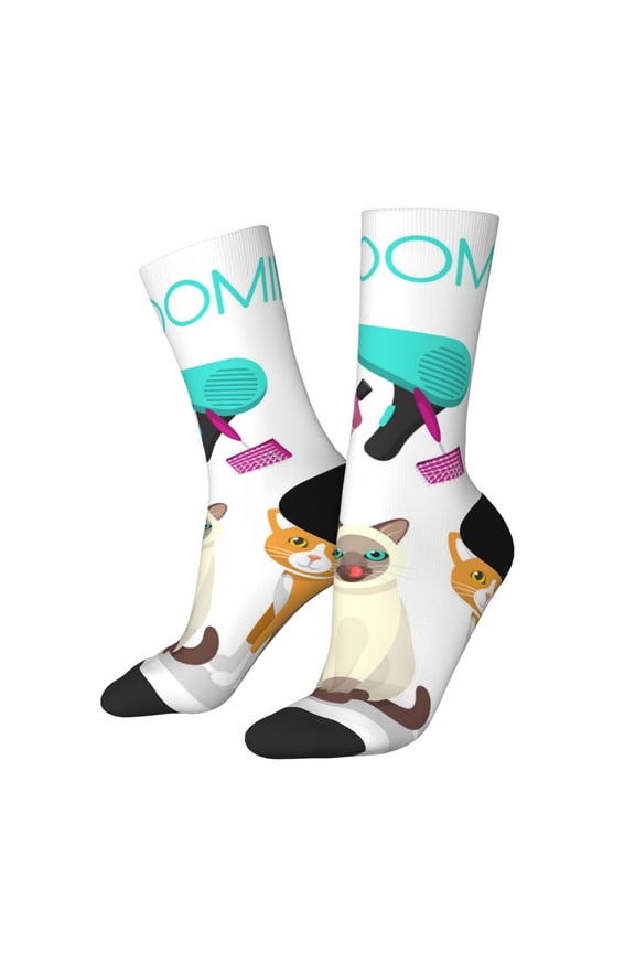 Pet Care Grooming Crew Socks for Men & Women, Breathable Casual Athletic Ankle Socks