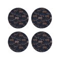 thumbnail image 1 of Vsdgher Pig Farm Leather Coasters for Drinks, Durable Drink Coasters 4 Set for Tabletop Protection, Luxurious Home Décor and Housewarming Gift ( {designName})Round Shape, 1 of 6