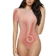 thumbnail image 1 of Vsdgher Pig'S Tail Prinr Short Sleeve Body suit for Womens, Sexy Onesie One Piece Round Neck Bodysuit Shapewear Tummy Control-XX-Large, 1 of 7
