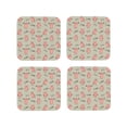 thumbnail image 1 of Vsdgher Pigs Exercising Leather Coasters for Drinks, Durable Drink Coasters 4 Set for Tabletop Protection, Luxurious Home Décor and Housewarming Gift ( {designName})Square, 1 of 6