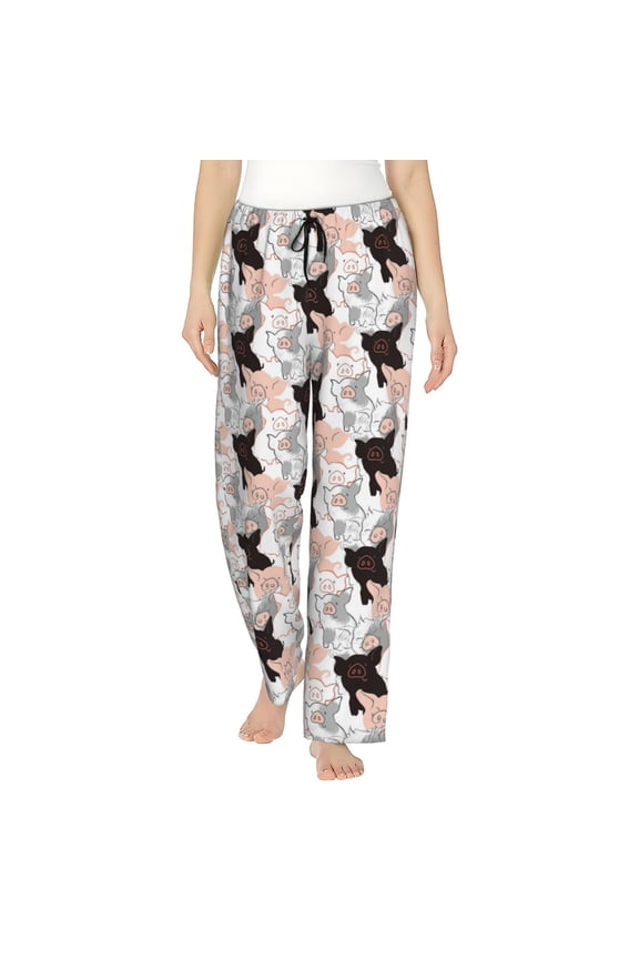 Pigs Women’s Womens Pajama Pants, Lounge Wide Leg PantsLounge Pants,Sleep Bottoms, Lounge for Women-