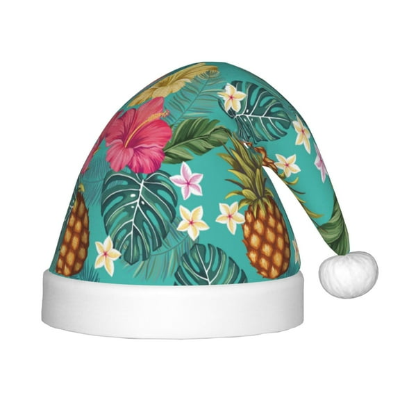 Vsdgher Pineapple Christmas Hat, Santa Hat for Kids Xmas Holiday Hat Red Classic Christmas New Year Festive Party Supplies
