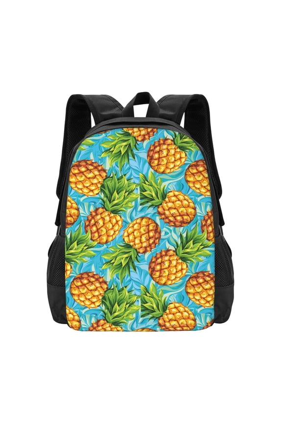 Pineapple Print Backpack for Women Men School Bookbag with Laptop Compartment for College Work Travel, Simple Fashion Casual Daypack, Fit 15" Laptop