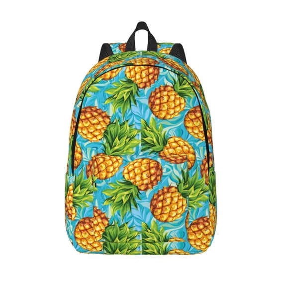 Vsdgher Pineapple Print Canvas Backpack Travel Rucksack Unisex Knapsack 15.7/17.7Inch Laptop Backpack for Work,College -Small