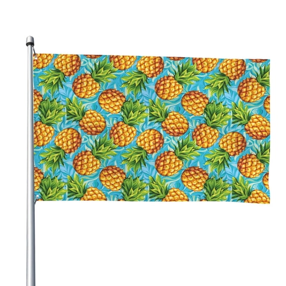 Vsdgher Pineapple Print Outdoor Decorative Flag 4x6ft, Suitable for outdoor decoration, can be hung indoors, on outdoor lawns, balconies, parties
