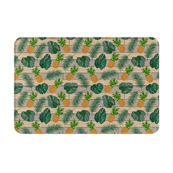 Vsdgher Pineapples Palm Leaves print Flannel Anti-Slip Floor Mat Comfort Mat Floor Carpet for Decor, Non-Slip, Home, Office, Laundry, Durable