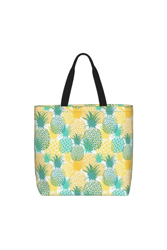 Pineapples1 print Tote Bag for Women Shoulder Bag with Zipper Large Shoulder Bag Handle Handbag Portable Washable for Travel, Work