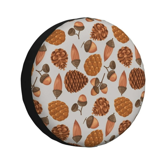 Vsdgher Pinecone Autumn Pattern for Spare Tire Cover, Tire Wheel Protector Wheel Cover Fit for Truck,Trailer,RV,SUV,Camper and Most Vehicle-14 inch