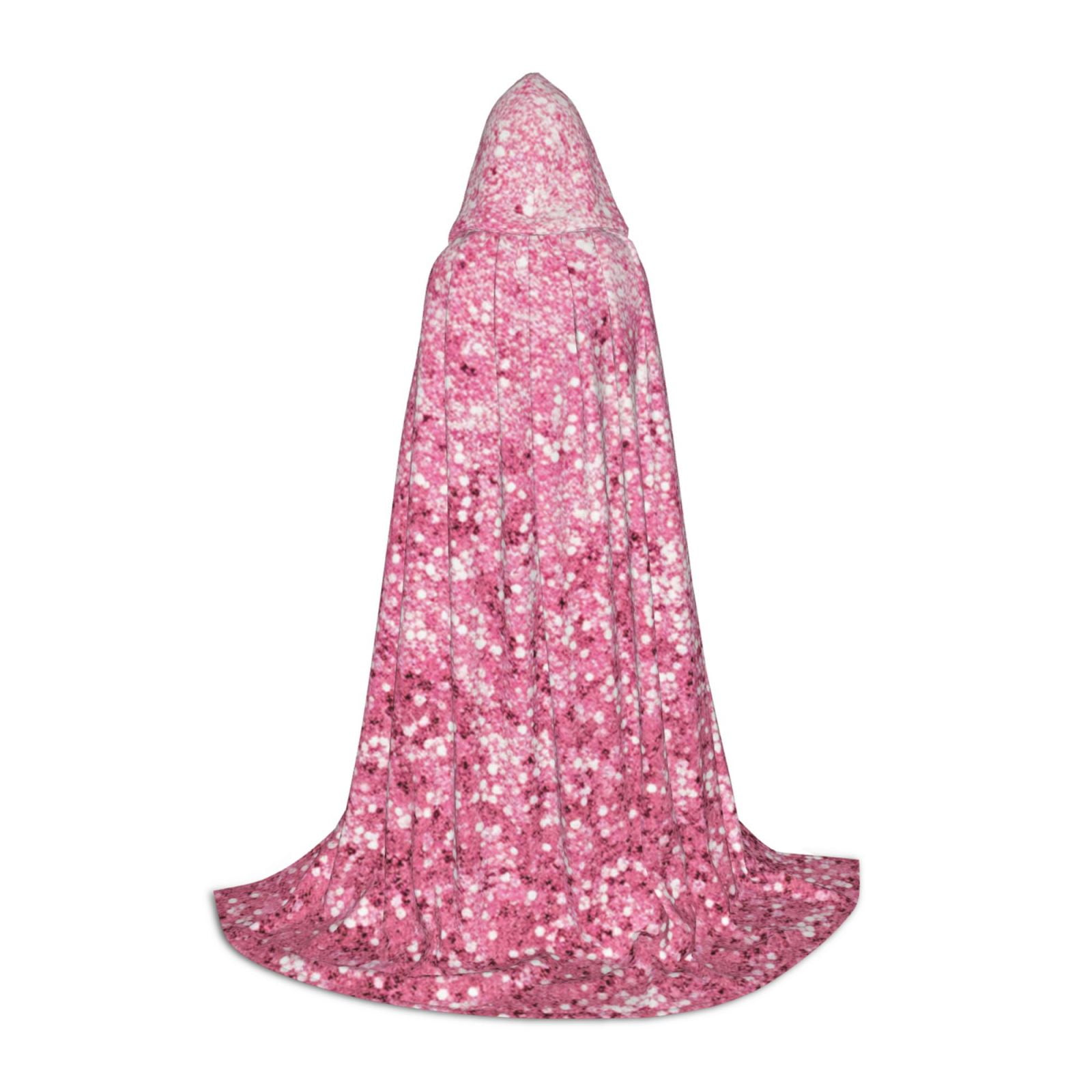 Vsdgher Pink Glitter Hooded Cloak, Teenagers Halloween Hoodies Robe ...