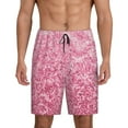 thumbnail image 1 of Vsdgher Pink Glitter Print Men's Pajama Shorts Lounge Bottoms Sleep Shorts Elastic Waist Lightweight PJ Shorts with Pockets-Large, 1 of 6