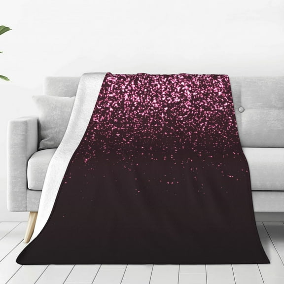 Vsdgher Pink Glitter Sparkles A Ultra-Soft Micro flannel Blanket Throw Blankets for Couch Sofa, Bed (4 sizes)-60"x50"