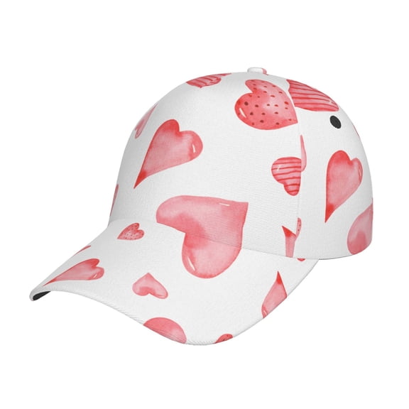 Vsdgher Pink Hearts Classic Low Profile Baseball Cap Golf Dad Hat Adjustable Hats Men Women Unconstructed Cap