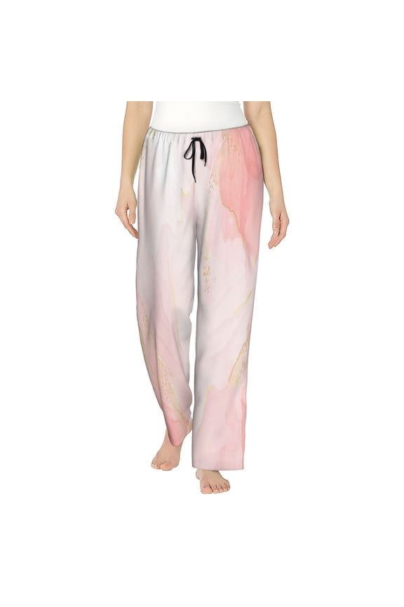 Pink Marble Women’s Womens Pajama Pants, Lounge Wide Leg PantsLounge Pants,Sleep Bottoms, Lounge for Women-XX-Large