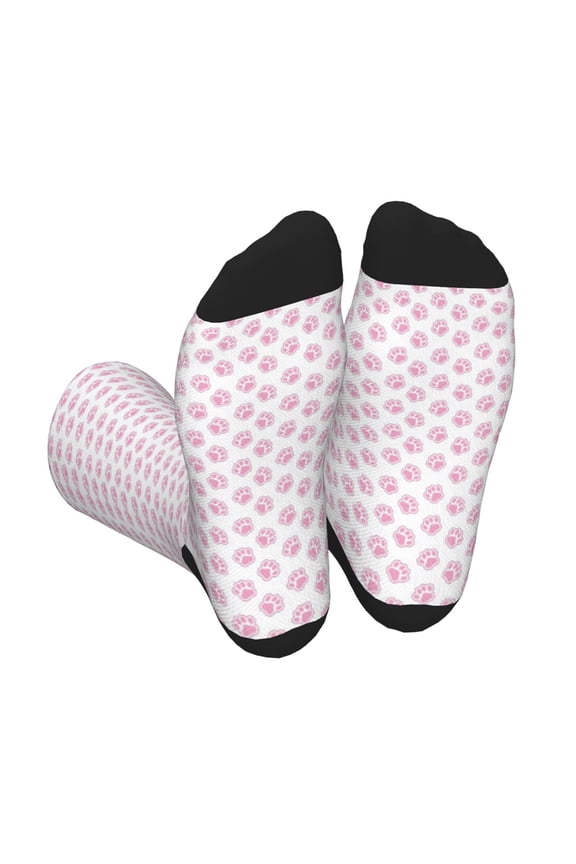 Pink Paw Unisex Crew Socks Lightweight Breathable Ventilation Ankle Socks, Mid-calf socks for Daily