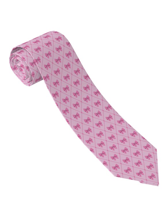 Pink bows Print Ties for Men 4.7" Formal Necktie Wedding Accessory Men's Business Ties for Wedding Bussiness Work