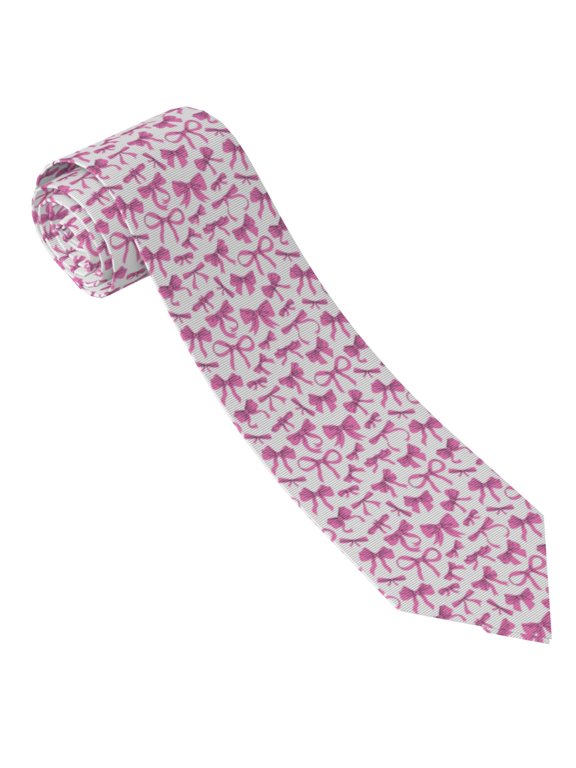 Pink bows Print Ties for Men 4.7" Formal Necktie Wedding Accessory Men's Business Ties for Wedding Bussiness Work