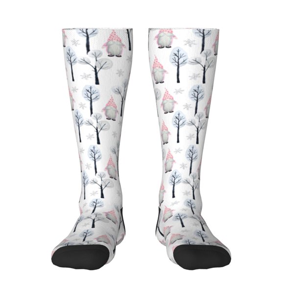 Vsdgher Pink oldman Winter Forest Knee Socks, High Socks Long Stretchy Sock Women Knee High Stocking, Long Socks for Women