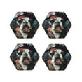 thumbnail image 1 of Vsdgher Pirate Bulldog On Deck Leather Coasters for Drinks, Durable Drink Coasters 4 Set for Tabletop Protection, Luxurious Home Décor and Housewarming Gift-Hexagon, 1 of 6