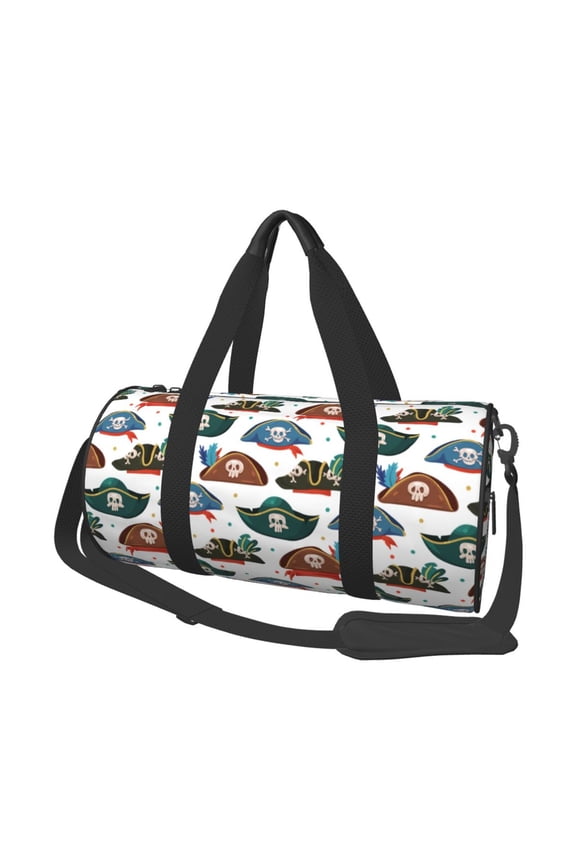Pirate Hats 45L Foldable Duffel Bag, Sports Gym Bag,Overnight Bag, Portable Weekender Bag for Airplanes