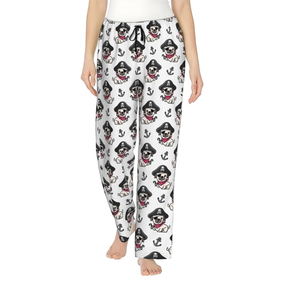 Vsdgher Pirate Puppy Women’s Womens Pajama Pants, Lounge Wide Leg PantsLounge Pants,Sleep Bottoms, Lounge for Women-XX-Large