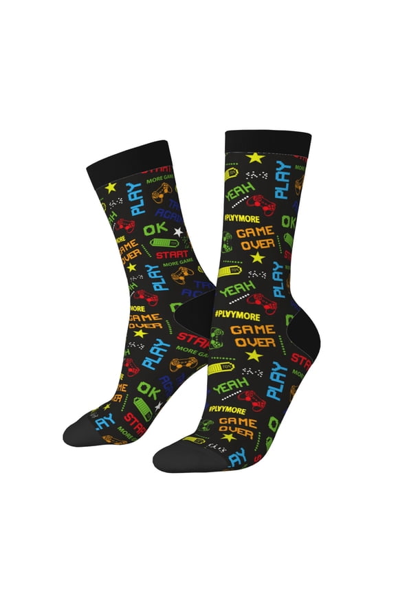 Pixel Game Crew Socks for Men & Women, Breathable Casual Athletic Ankle Socks