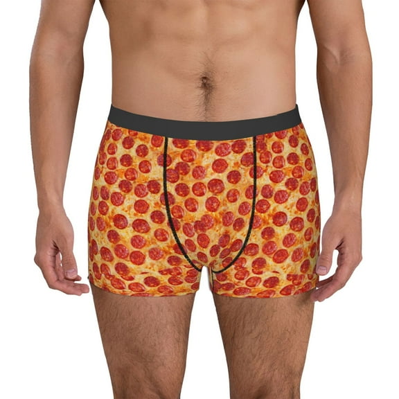 Vsdgher Pizza Pattern Men's Boxer Brief Underwear,Soft Funny Underwear for Men-XX-Large