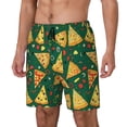 thumbnail image 1 of Vsdgher Pizza for Mens Swim Trunks with Compression Liner Swim Shorts Swim Suits Board Shorts-Medium, 1 of 6