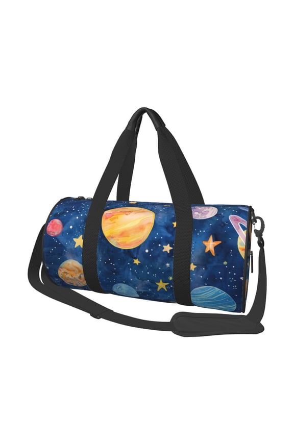 Planets And Stars1 45L Foldable Duffel Bag, Sports Gym Bag,Overnight Bag, Portable Weekender Bag for Airplanes