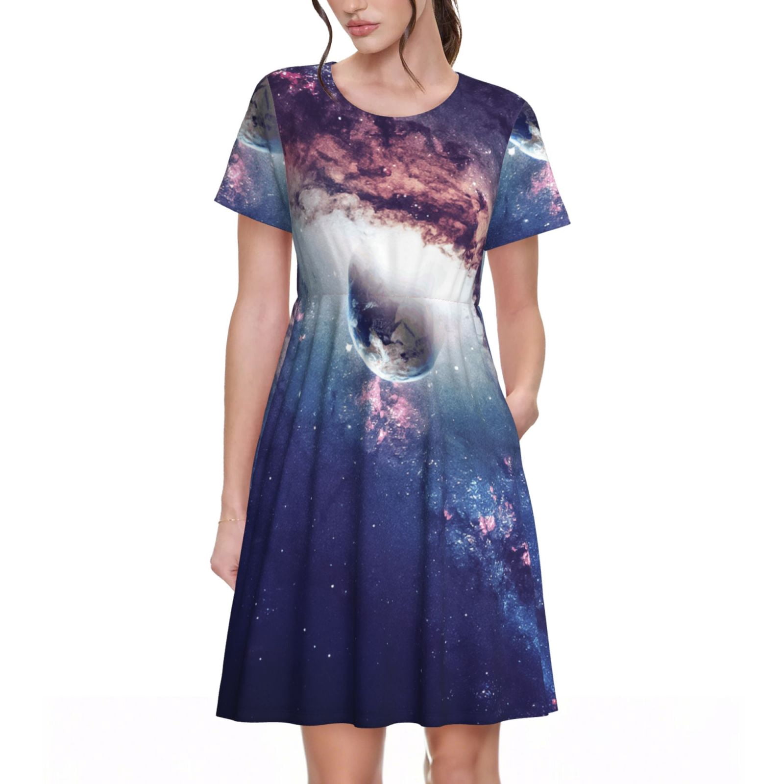 casual galaxy dress Amazon.com: Galaxy Wolf Maxi Dresses for Women Long Sleeve Dress Casual Loose Party Dress : Clothing, Shoes & Jewelry