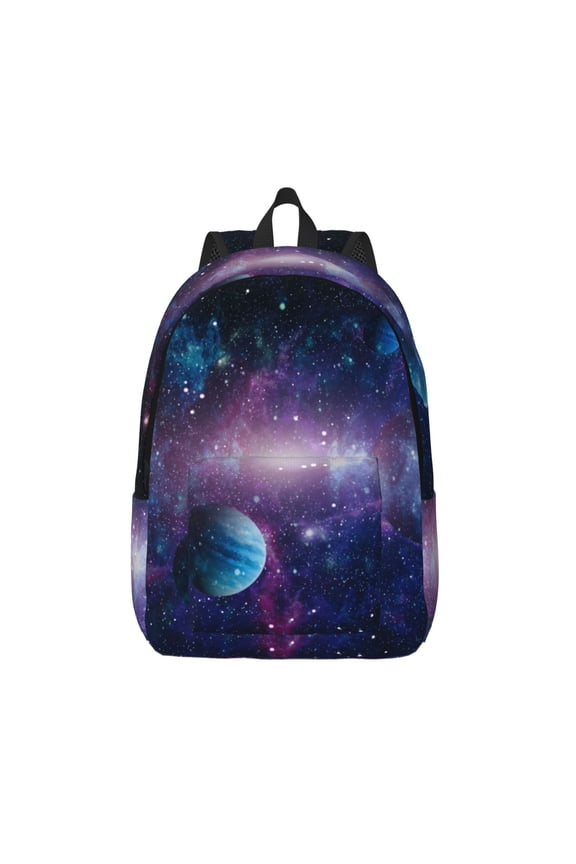 Planets Stars And Galaxies1 Print Canvas Backpack Travel Rucksack Unisex Knapsack 15.7/17.7Inch Laptop Backpack for Work,College -Medium