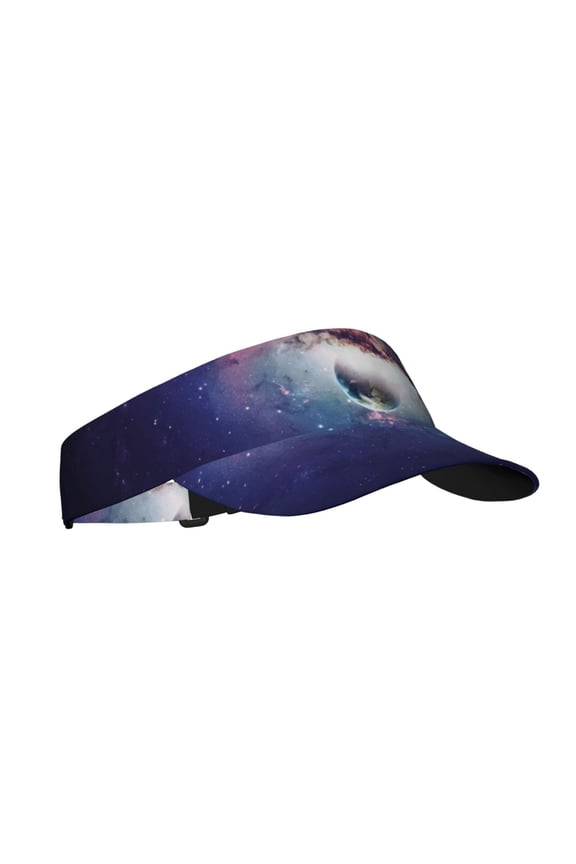Planets Stars And Galaxies Print Adult Sunscreen Visor Cap,1 Piece of Sport Sun Visor Hats Adjustable Sun Hat for Outdoor Activities Fits for Women and Men (One Size)