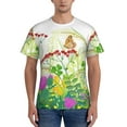 thumbnail image 1 of Vsdgher Plants and Insects Print Men's Dry Fit Mesh Athletic Shirts Moisture Wicking Tennis T-Shirt Tops, 1 of 1