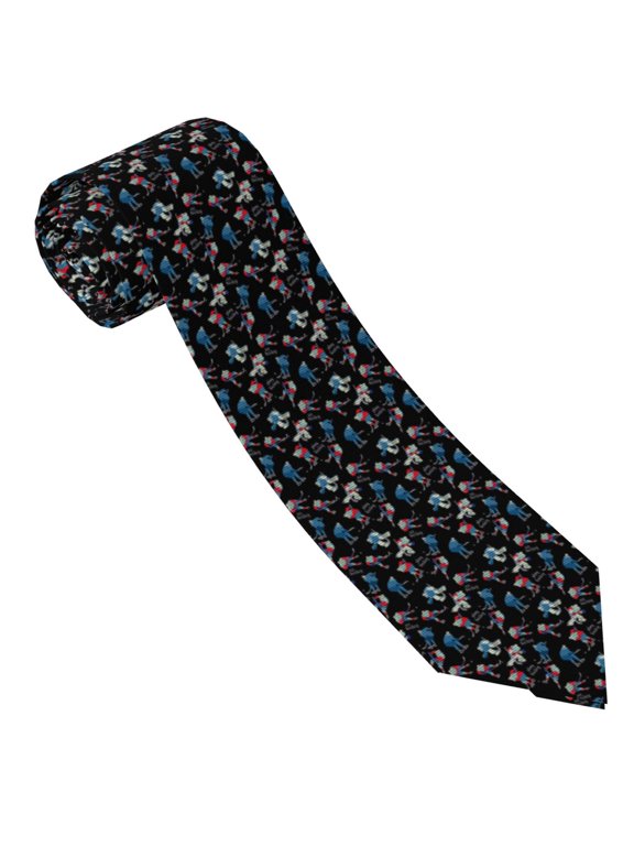 Play Hockey Print Ties for Men 4.7" Formal Necktie Wedding Accessory Men's Business Ties for Wedding Bussiness Work