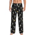 thumbnail image 1 of Vsdgher Playing Music Skeletons Print Mens Pajama Pants Sleep & Lounge Pants, PJ Bottoms With elastic waistb and Pockets, 1 of 5