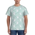 thumbnail image 1 of Vsdgher Playing Rabbit Print Men's Dry Fit Mesh Athletic Shirts Moisture Wicking Tennis T-Shirt Tops, 1 of 1