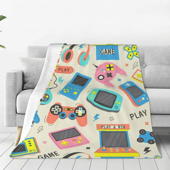 Vsdgher Playing Video Games Ultra-Soft Micro flannel Blanket Throw Blankets for Couch Sofa, Bed (4 sizes)-40"x30"