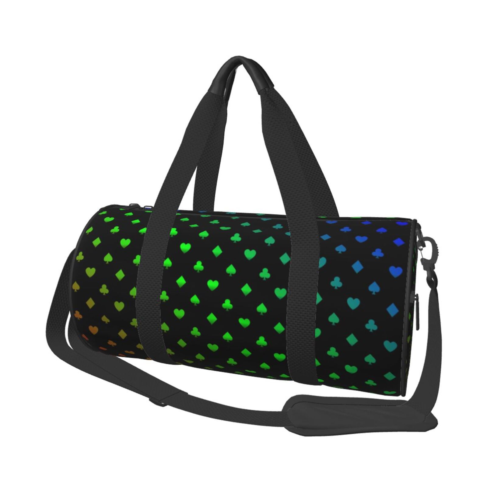 Vsdgher Poker Shapes 45L Foldable Duffel Bag, Sports Gym Bag,Overnight Bag, Portable Weekender Bag for Airplanes