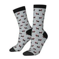 thumbnail image 1 of Vsdgher Polka Dot Christmas Dog Crew Socks for Men & Women, Breathable Casual Athletic Ankle Socks, 1 of 6