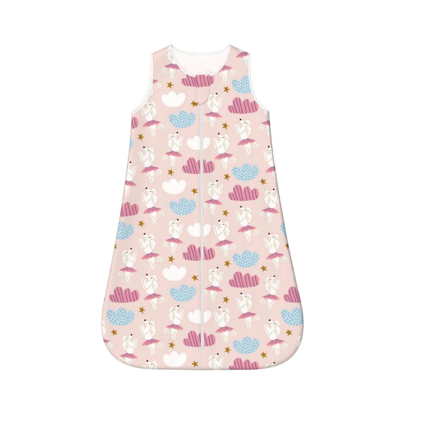 Vsdgher Poodle In Ballet Skirts Dancing Baby Sleep Sack, Sleeveless Baby Sleeping Bag Toddler 2-Way Zipper Wearable Blanket for Infant Toddler Newborn-Small