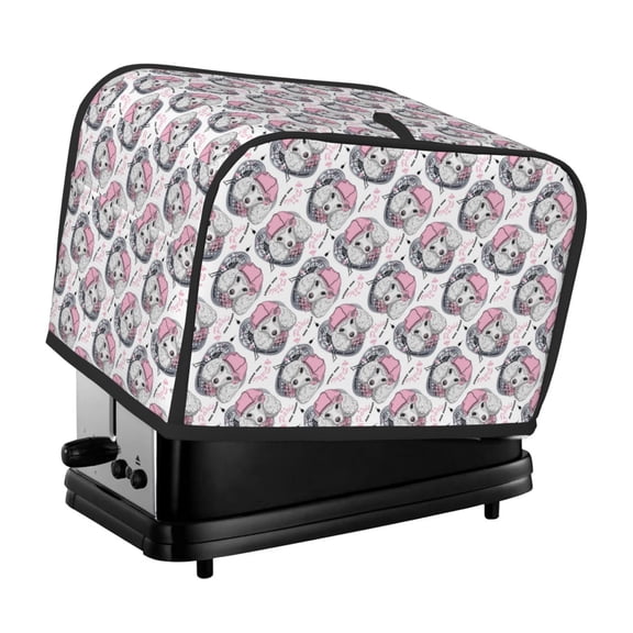 Vsdgher Poodle Dog 2 Slice Toaster Cover, Appliance Covers Toaster Cover Fits for Most Standard 2 slice Toasters