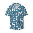 thumbnail image 1 of Vsdgher Poodle Dog Print Men's Wrinkle Free Untucked Cuban Shirt Business Casual Button Down Shirts Short Sleeve Shirt, 1 of 7