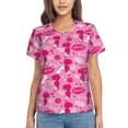 thumbnail image 1 of Vsdgher Poodle Dog Women Shirts V Neck Short Sleeve Tops T-Shirt Basic Tees, S to 3XLSmall, 1 of 5